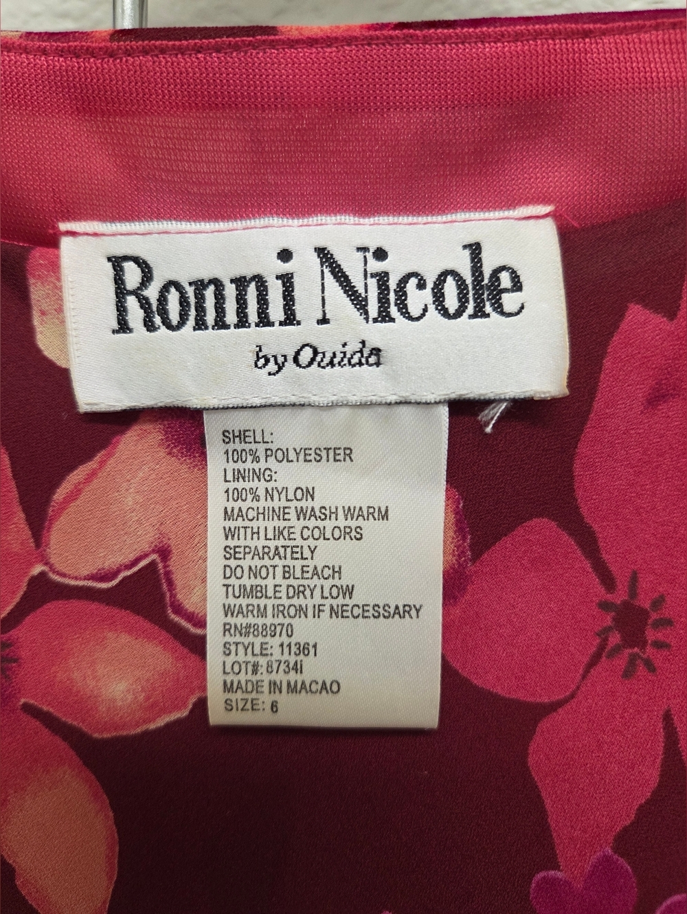Ronni Nicole Floral Dress in Berry and Pink - Picture 7 of 8